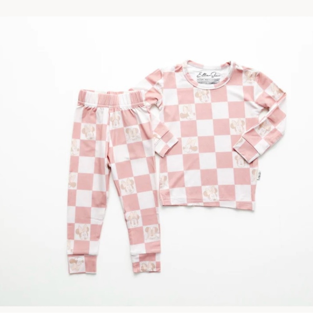NWT Ellie Sue Disney Minnie Mouse Bamboo Pj Set Size 3T